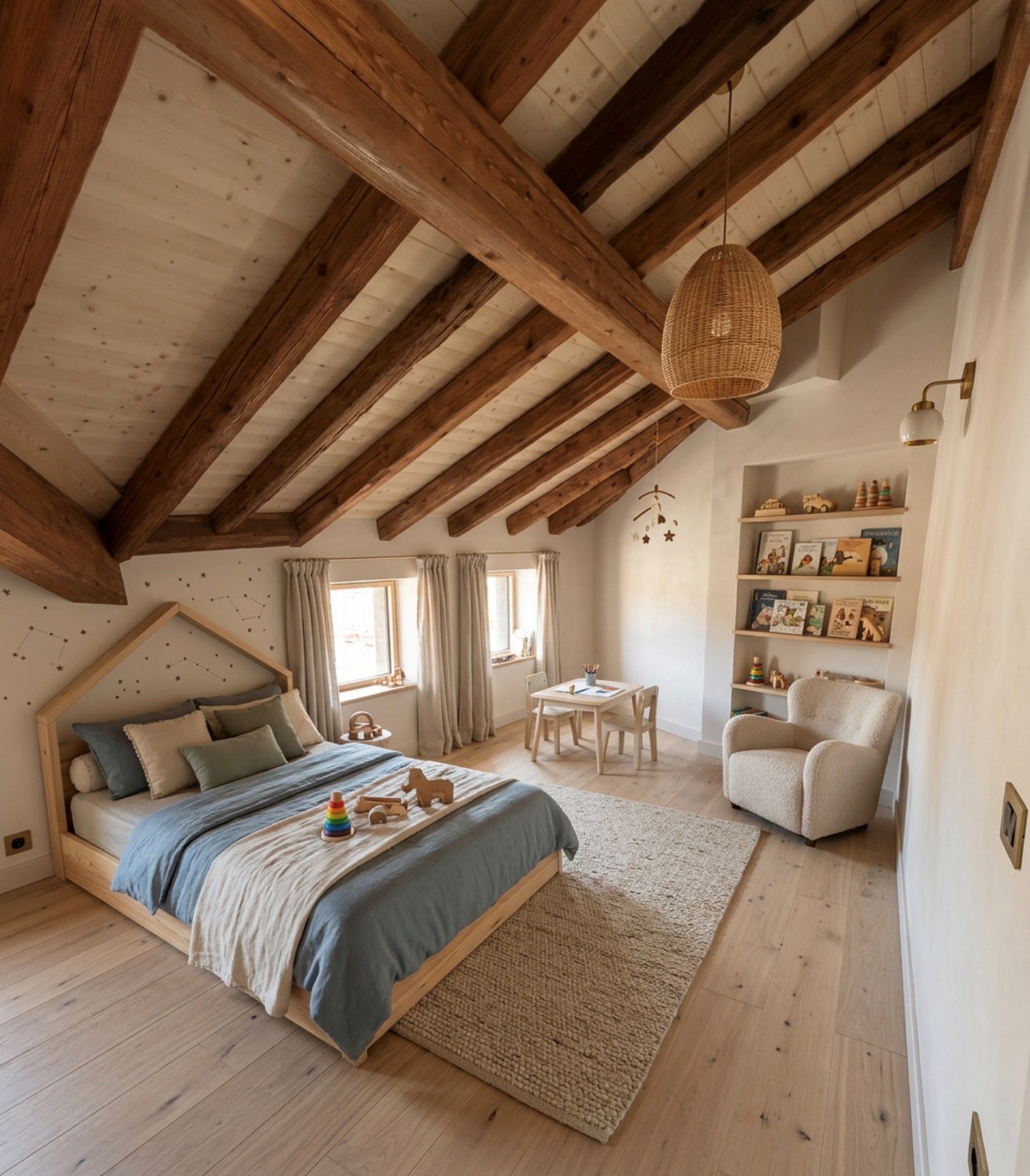 Travi in legno originali a vista
